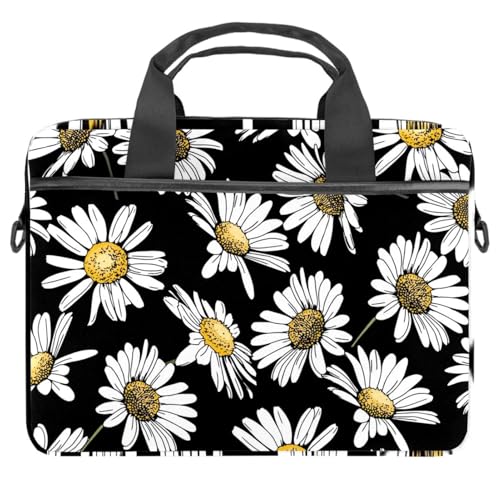Sac à bandoulière pour ordinateur 13-14.5 pouces avec motif marguerite champêtre