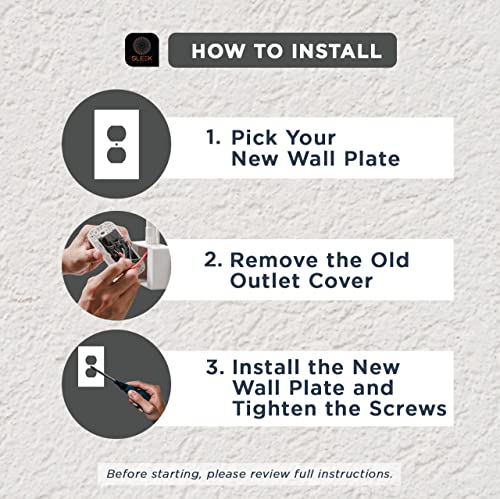 Image of Pack of 2 Wall Plate Outlet Switch Covers by SleekLighting | Classic Beadborad Wall plates| Variety of Styles: Decorator /Duplex /Toggle /Blank / & Combo | Size: 3 Gang Rocker