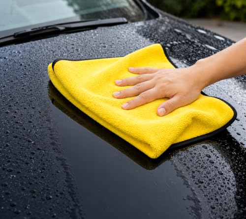 Image of BENAVJI Microfiber Cleaning Cloth Pack of 3 | 40x40 cm Ultra Soft Lint-Free Microfiber Towels | Multipurpose Cleaning Cloth for Car, Bike, Kitchen, Home, Super Absorbent, Reusable