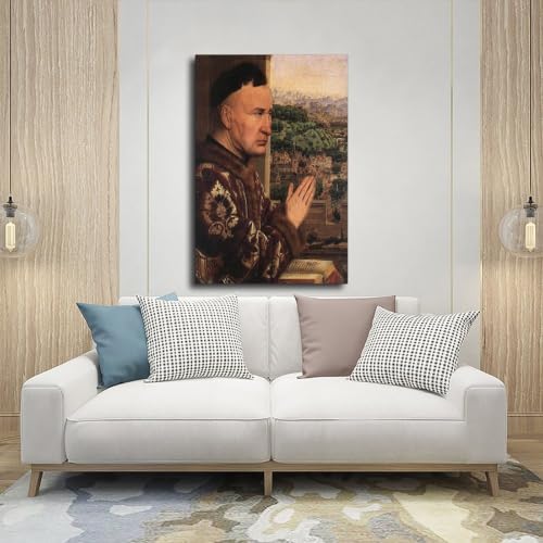 Impression sur toile The Virgin Jan Van Eyck tableau 50x75 cm - 5