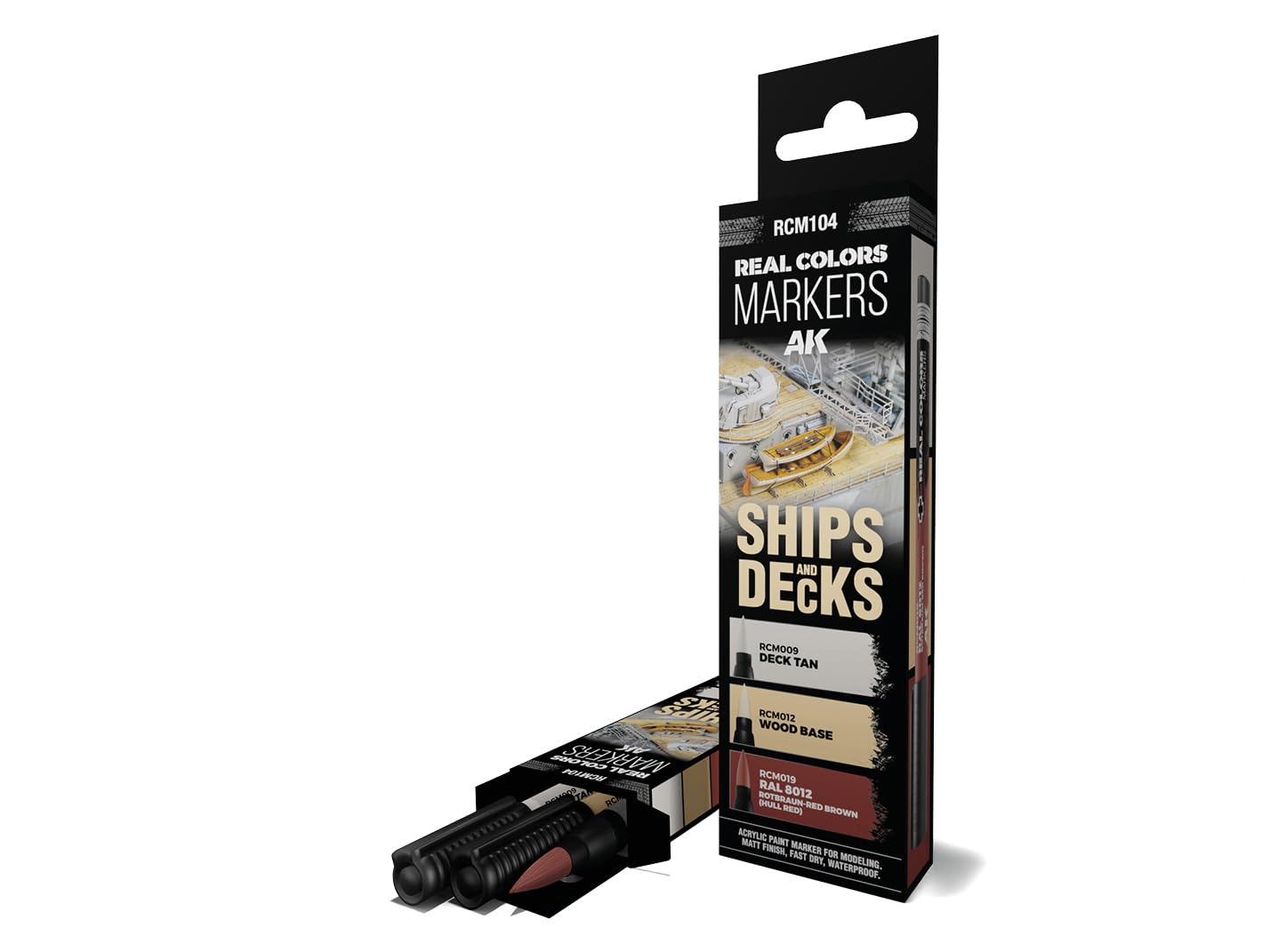Ak Interactive Ak Real Colors Marker Set Rcm104 Ships & Decks (3Pcs)