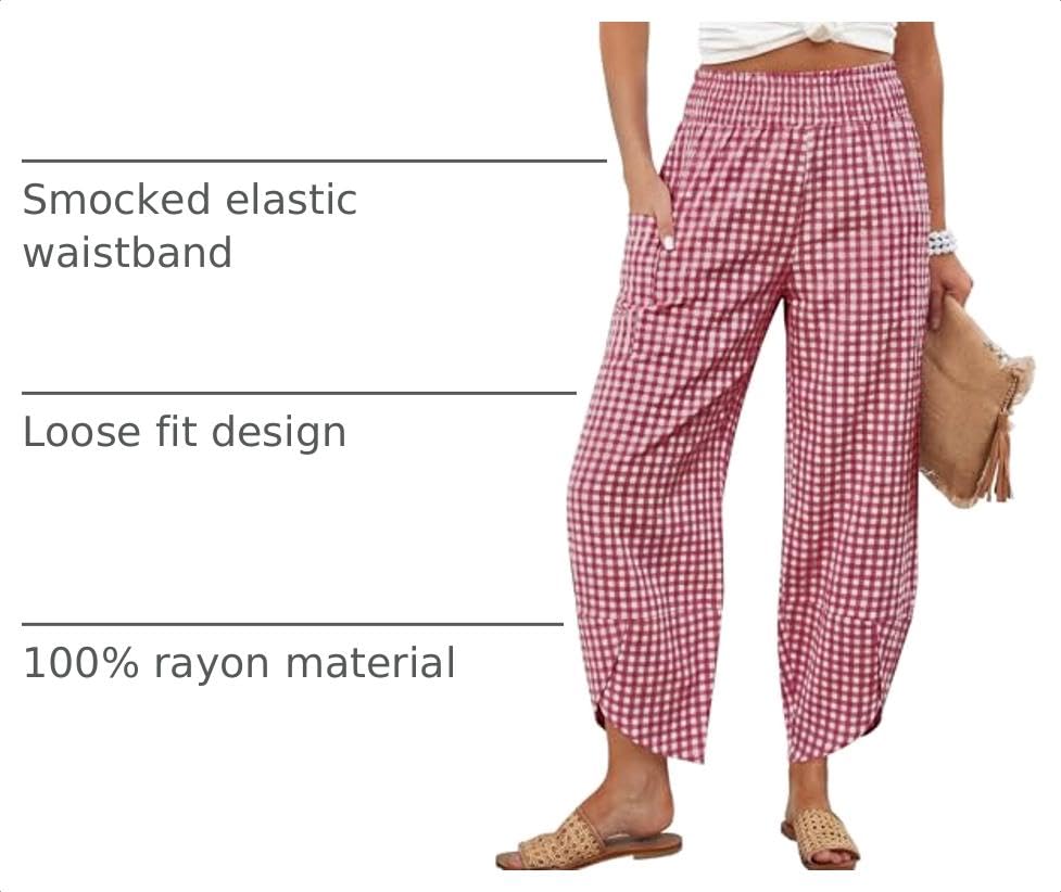 Image of ANRABESS Womens Wide Leg Palazzo Capri Barrel Pants