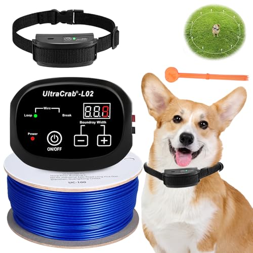 UltraCrab Basic In-Ground Pet Fence - Underground Dog Fence System, Electric Fence for Dogs...