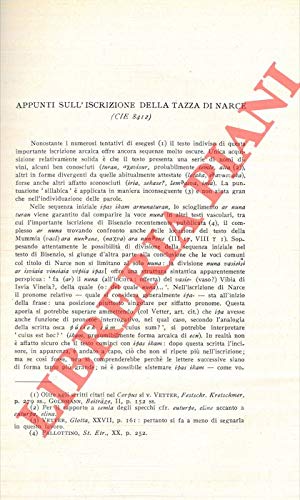 Appunti sull'iscrizione della tazza di Narce (CIE 8412) .