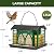 Bird Feeders for Outdoors Hanging, Metal Bird Feeder with Double Suet Cage Weatherproof Metal Roof, 3.5Lbs Large Capacity Great for Attracting Finch Cardinal Chickadee Wild Birds, Branch Green