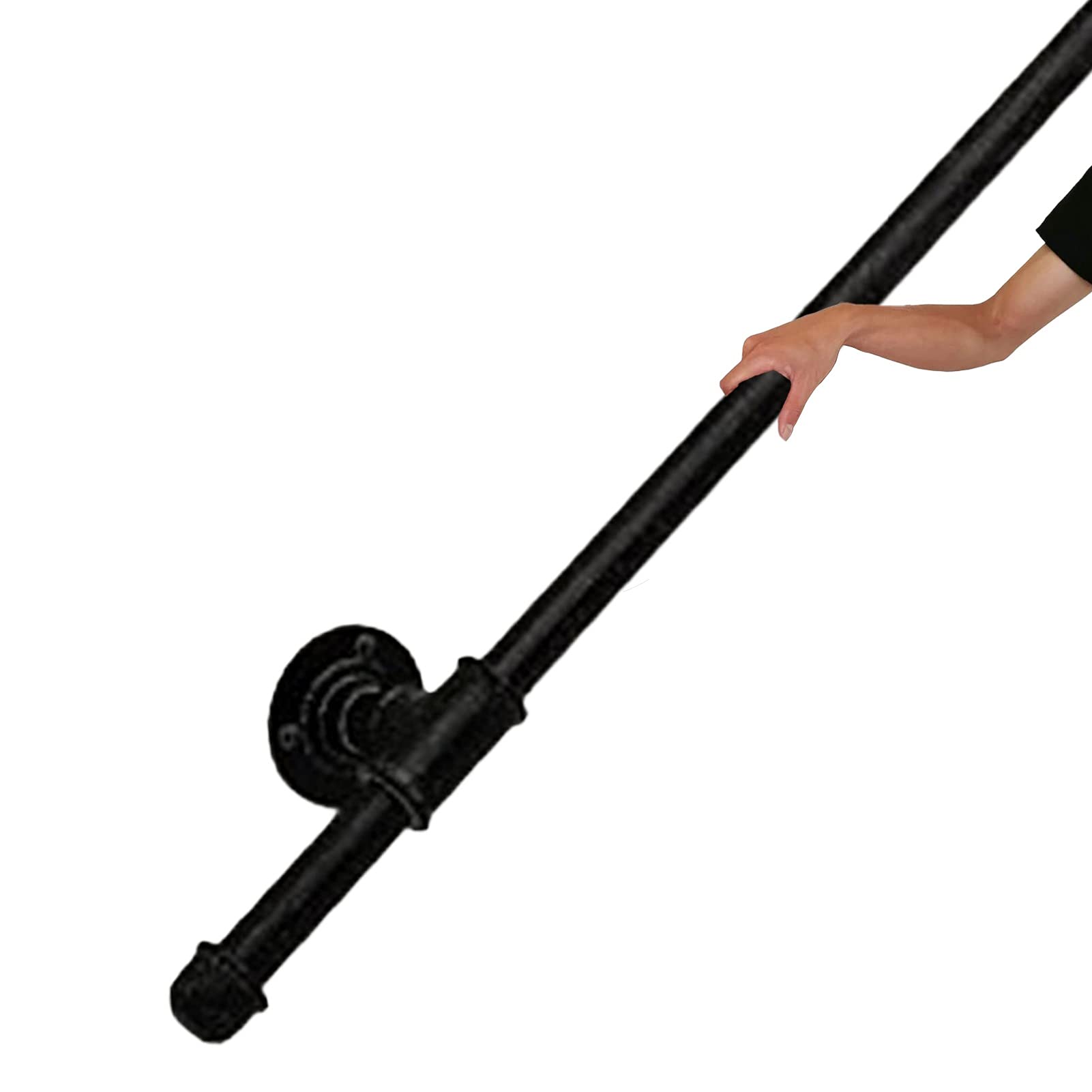 Main Courante - Kit Complet Barre D'appui, Garde-Corps Balustrade Rampe Escalier Fer Forgé Sécurité Antidérapante Rampe D'escalier, Supports Muraux