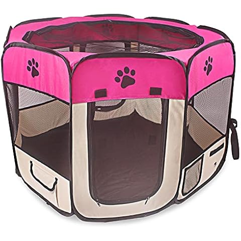 BEIKOTT Pet Playpens, Foldable Dog Playpen, Portable Exercise Kennel Tent for Puppies/Dogs/Cats/Rabbits, Dog Play Tent with Removable Mesh Shade Cover for Travel Outdoor(Middle) Cover