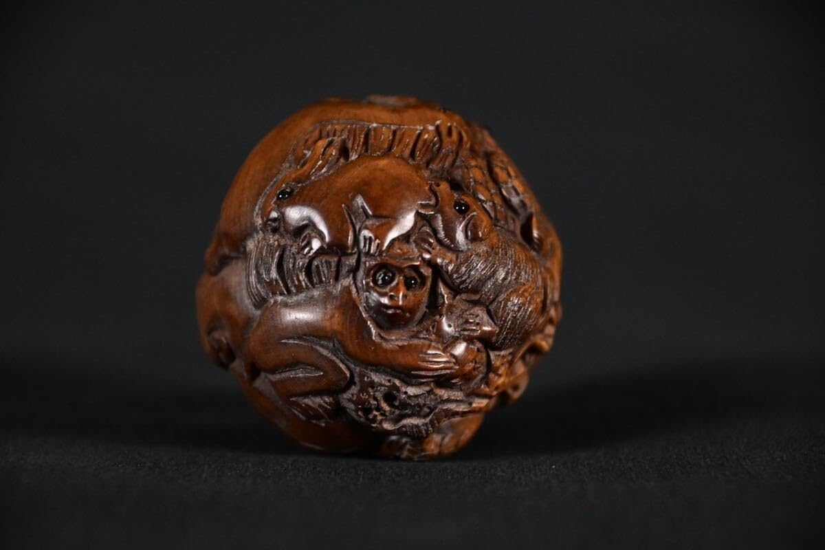 古美術 干支 12支 縁起物 根付 Netsuke 精密 彫刻 超絶技巧 彫塑