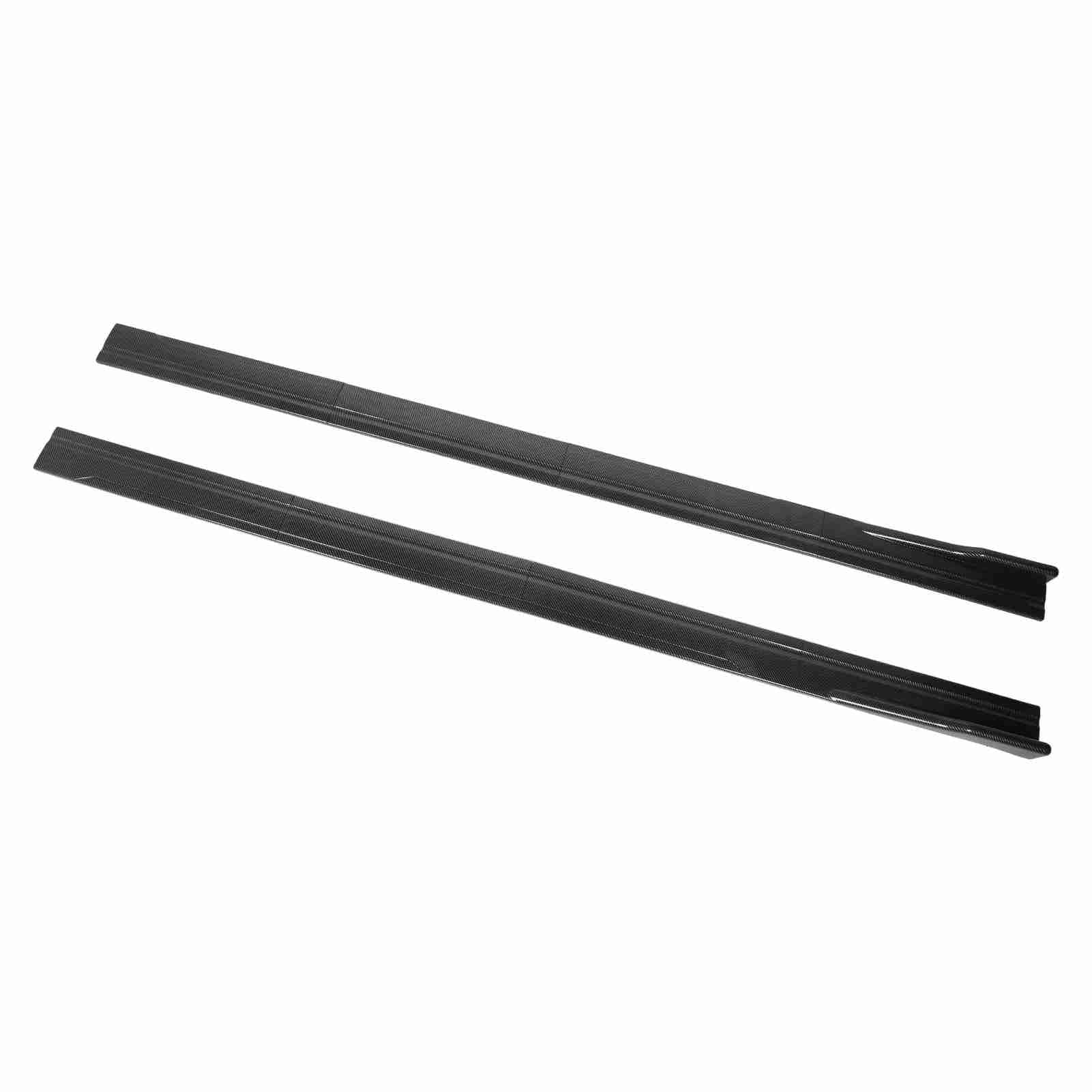 8 faldas laterales de coche de 86.5 in, divisores ABS con patrón de fibra de carbono, reemplazo universal para, panel basculante negro brillante con tornillos, mejora la