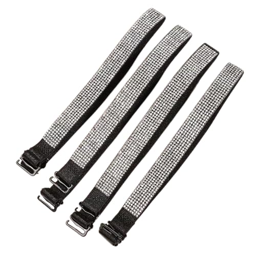 Women's Rhinestone Bra Straps with Metal Hooks, Adjustable Elastic Crystal Stone Fancy Shoulder Straps, Silicone, 36 Stripes-image-22