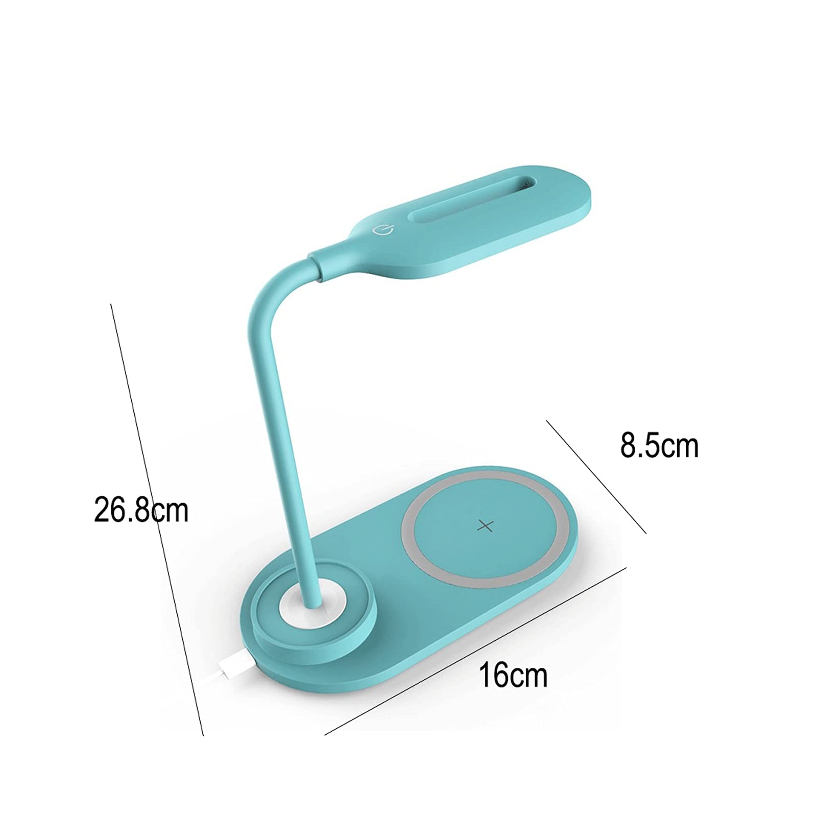Dimmbare LED-Schreibtischlampe kabelloses Aufladen Nachtlicht für Telefon blaue Tischlampe mit einstellbarer Helligkeit modernes Nachttischlicht für Schlafzimmer und Büro