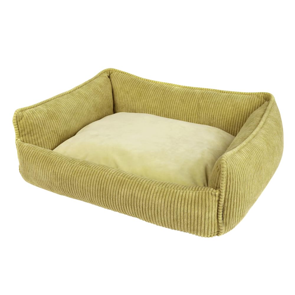 Nobby Komfortbett ‚KIREK‘ – Eckig, Limone, 75x60x23 Cm, Mit Wendekissen
