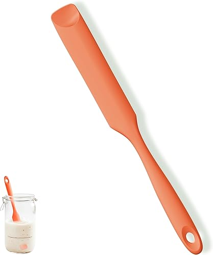 Miniatura 17 de U-Taste Espátula delgada de silicona para tarros: resistente al calor hasta 600ºF, grado alimenticio, de 10 pulgadas de largo, estrecha, para agitar