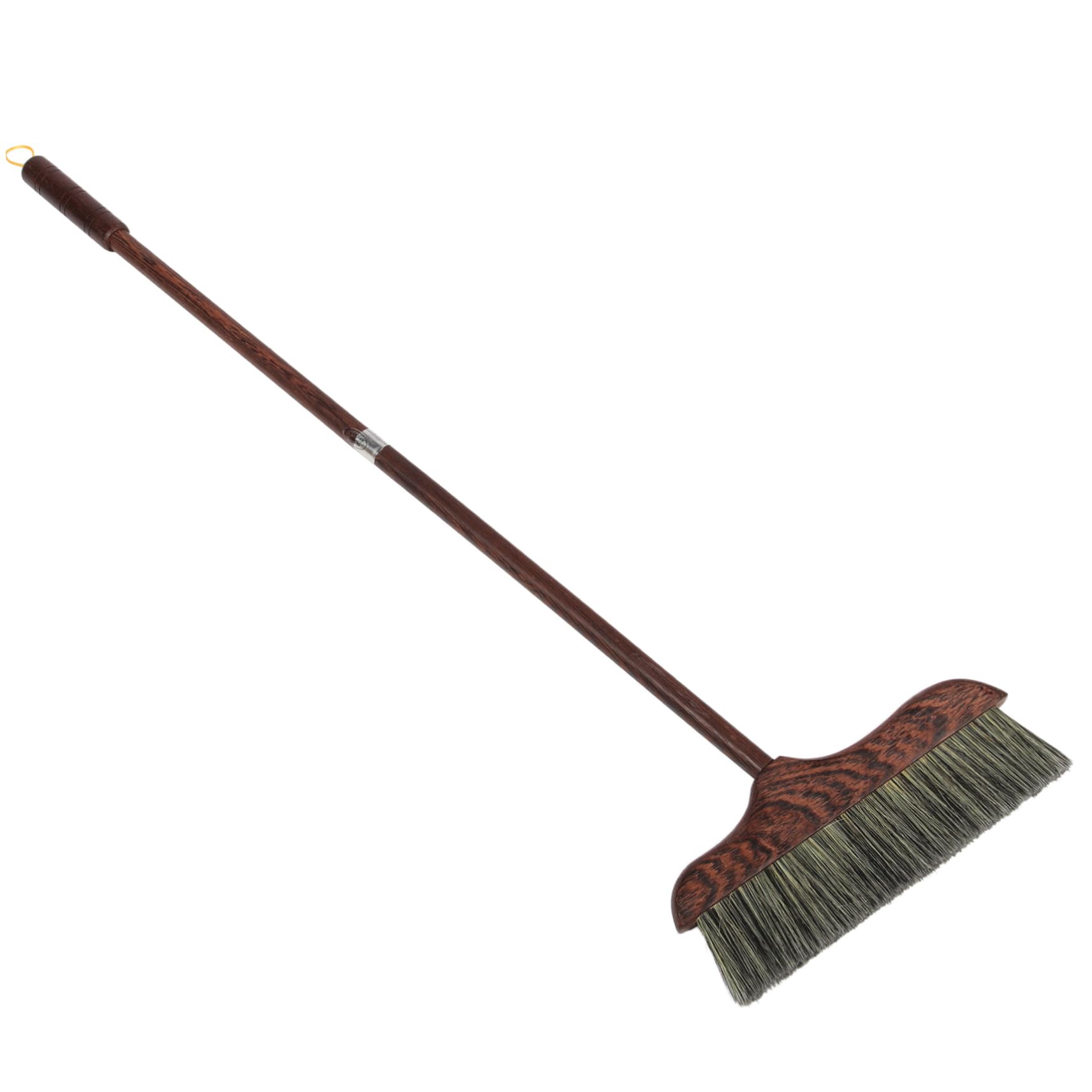 Beavorty Wood Broom Long Handle Soft Bristles Floor Cleaning Home Cleaning Device Stainless Steel Broom