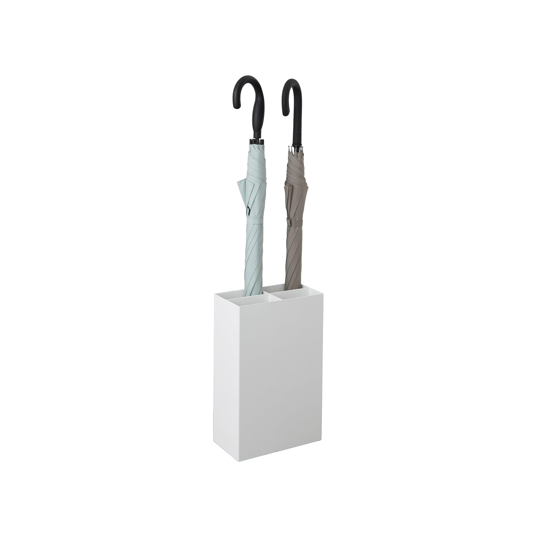 Yamazaki White 3451 Smart Umbrella Stand, Steel/Polypropylene, Minimalist Design, 23.5 X 12 X 36 Cm (Lxwxh)