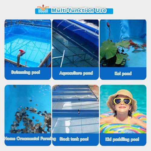 Grande piscina rettangolare con struttura in metallo per cortile, famiglia dai 6 anni in su, piscina all'aperto fuori terra, blu