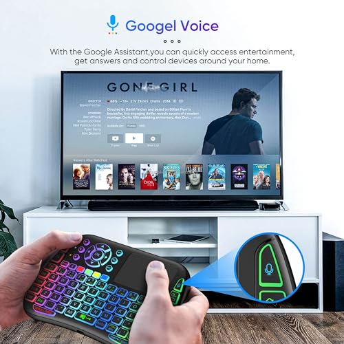 Image of COOLCOLD Mini Wireless Keyboard with Touchpad & Voice | BT+2.4G RF /IR Backlit Keyboard and Touch Portable Remote Control for Smart TV, Fire TV Stick, PC, Laptop, Windows, Mac, Tablet & Smartphone