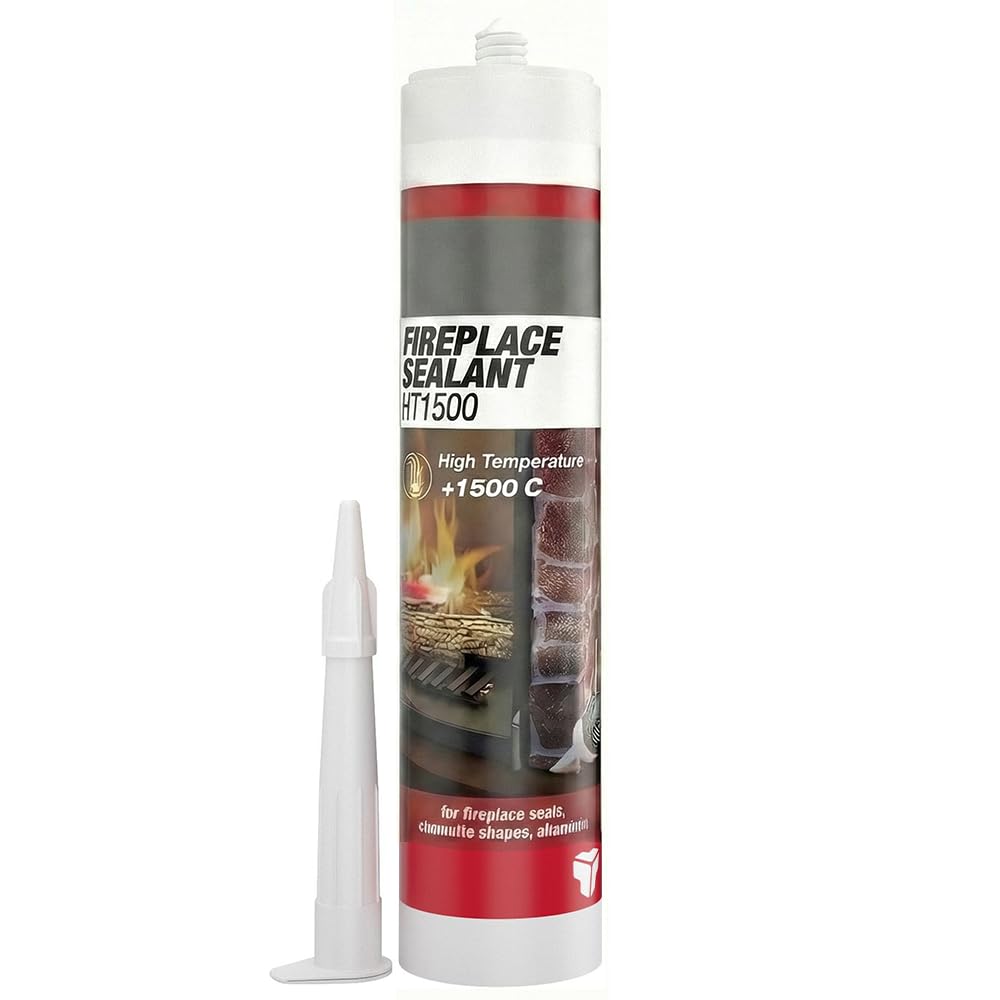 2 x High Temperature Silicone Sealant 1500°C Black | Heavy Duty Heat Resistant Fire Cement & Flue Sealer | For Wood Burner Stoves, Chimneys, Ovens & Fireplace Repair | Professional Grade Cartridge