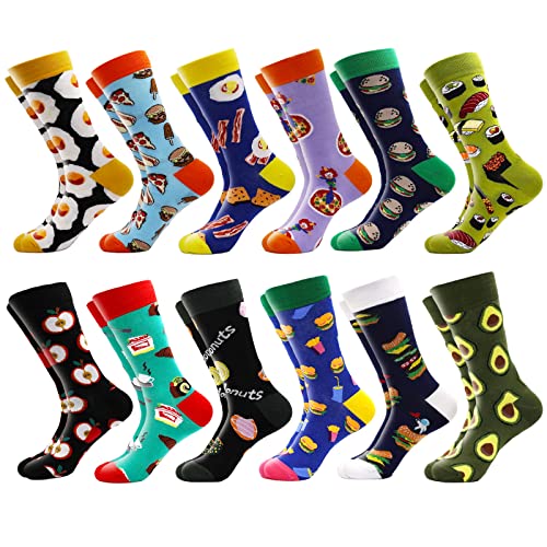 Iazulverdee Mens Dress Socks Happy Funny Novelty Crazy Colorful Patterned Socks Causal Crew Cotton Socks Gifts #TOP1