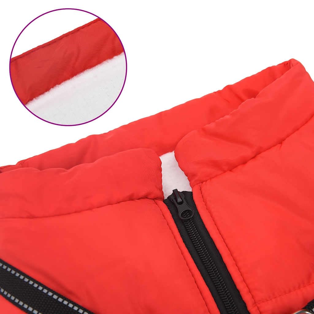 Hundemantel mit Geschirr Wasserdicht Reflektierend Rot L48 für Hunde, Haustier, Outdoor