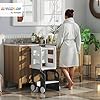 AIYAPLAY Torre de Aprendizaje Montessori 4 en 1 Taburete de Aprendizaje para Niños de +3 Años Convertible en Mesa y Silla con Pizarra de Doble Cara Barra de Seguridad 58x46x92 cm Blanco y Gris #1