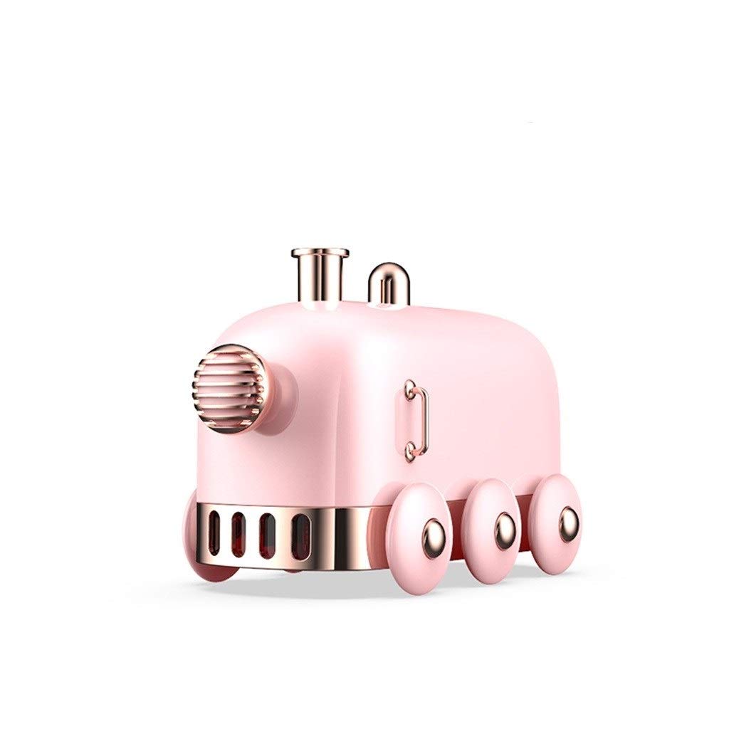 Tranquillo Mini USB umidificatore portatile piccolo treno umidificatore calda luce di notte spegnimento automatico Office Home e umidificatore dell'automobile Camera Babyroom Soggiorno(Pink)