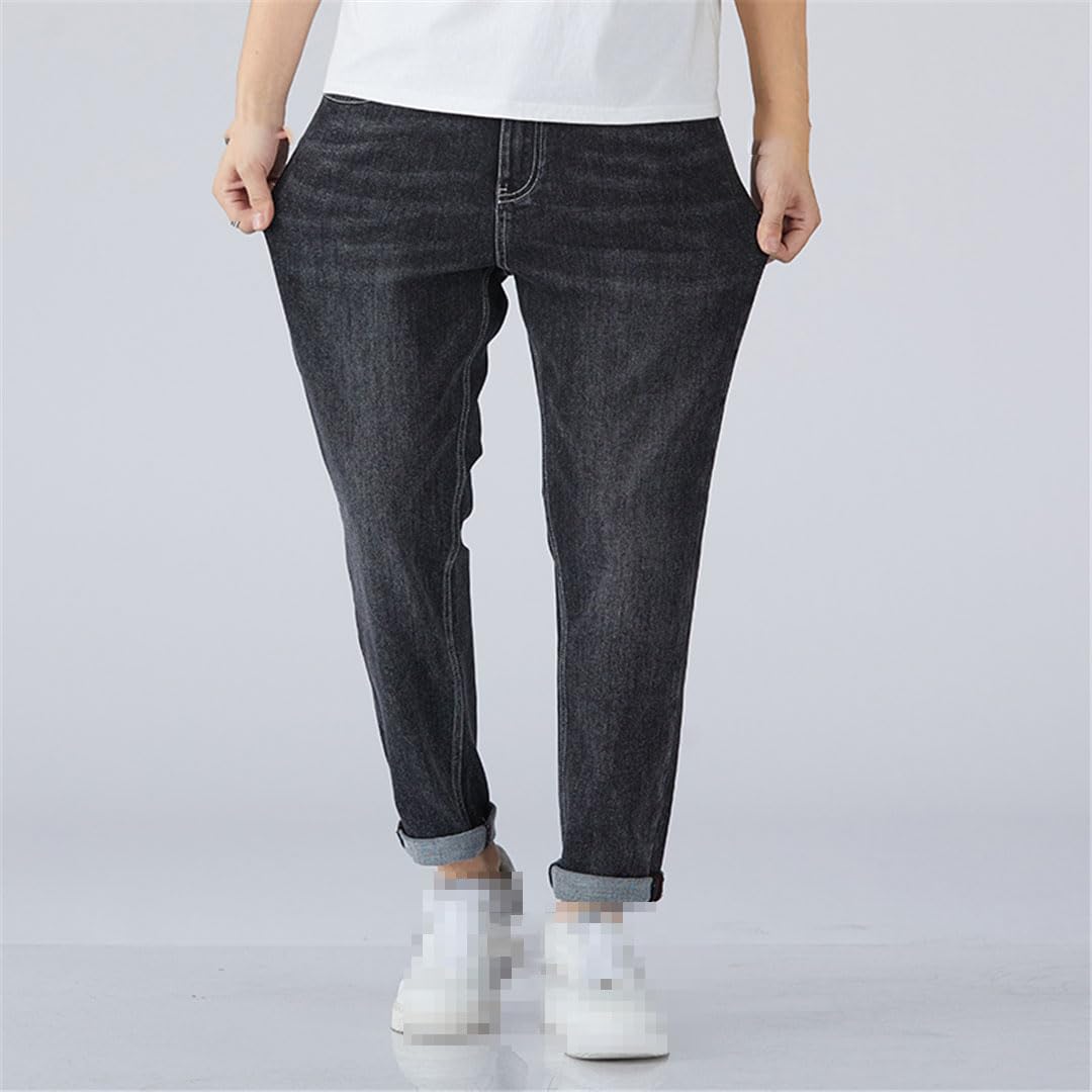 Vogrtcc Jeans da Uomo Pantaloni in Denim di Grandi Dimensioni Jeans Dritti