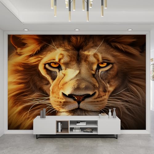Papier peint mural 3D lion majestueux QDJKBL 200x140 cm