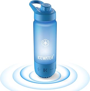 ICEWATER 3-in-1 Smart Water Bottle, Glows to Remind You to Keep Hydrated, Bluetooth Speaker & Dancing Lights, Plastic Wate...