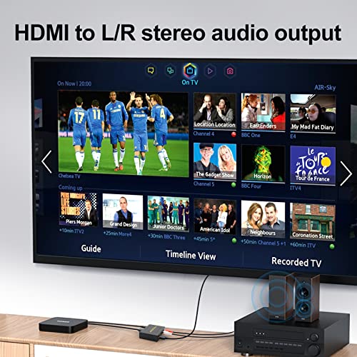 Image of 4k HDMI Audio Extractor Splitter Converter HDMI to HDMI+Optical Audio Adapter RCA L /R Stereo Analog Audio Output Support Dolby-True HD Suitable for PC Laptop Blue-ray Player etc.