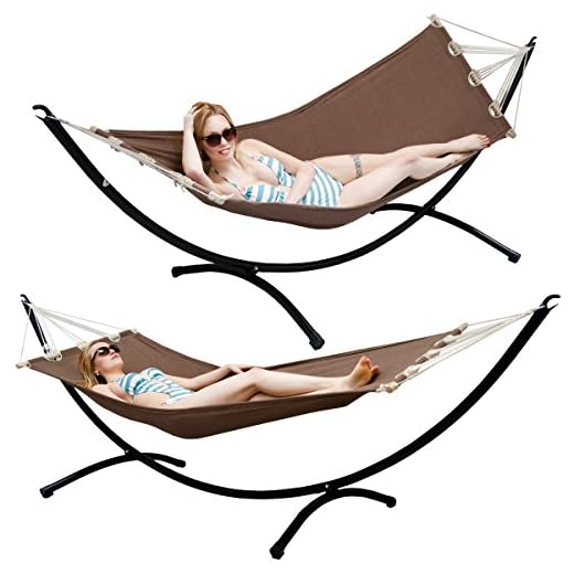 AMANKA Hamaca de Jardín con Soporte - 300x100cm Exterior Interior - Tumbona con Estructura Metálica