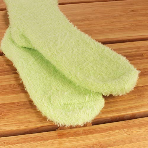 Image of BambooMN Women's Fuzzy Soft Colored Socks