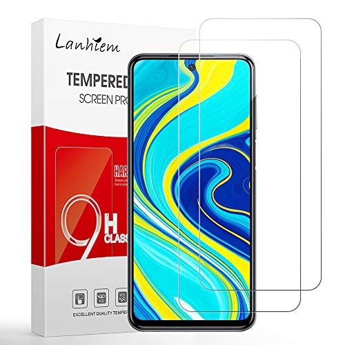 Lanhiem Vidrio Templado Compatible con Xiaomi Redmi Note 9S, [3D Curvado] [Anti-arañazos] Película Protectora de Vidrio Templado, Fácil de Instalar, Claro