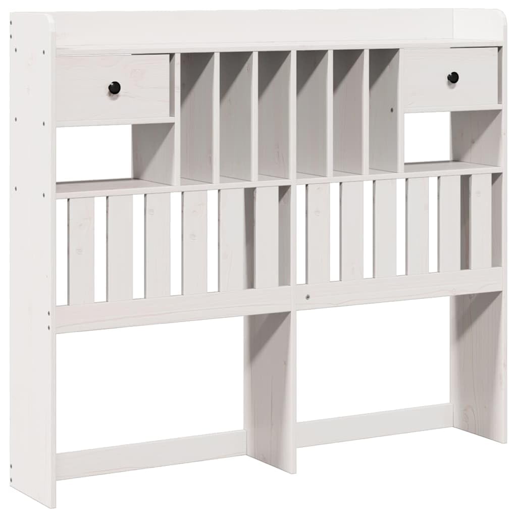 vidaXL Cabecero de Cama almacenaje Madera Maciza Pino Blanco 135 cm