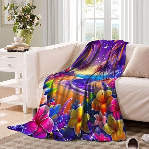 Couverture de lit paysage côtier 3D en microfibre douce 127x152 cm - 4