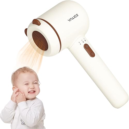 YALICE Secador de pelo inalámbrico para bebés y niños, secador de pelo portátil con flujo de aire suave y cuidado iónico de bajo calor para bebés, 3