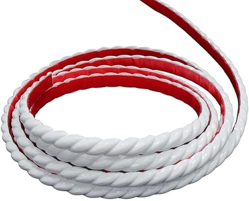 6M PVC Wallpaper Border Self Adhesive,Flexible Molding Trim,Decorative Strip,Edging Strip for Cabinet,Door, Mirror Frame,Furniture Decoration,Plaster,Ceiling,Background Wall(White,10mm)