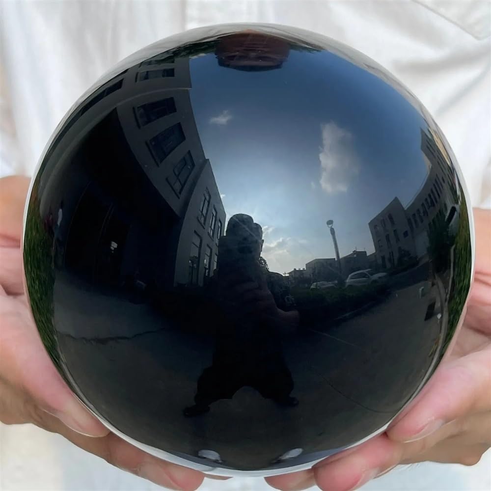 Stone Black Obsidian Sphere Crystal Ball Home Office Table Ornaments (450-500g) Gemstone Stone