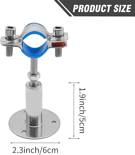 Miniatura 5 de EATAKWARD 4 soportes de tubo de techo de acero inoxidable 304 para montaje en pared, rango de 1.969-3.937 in, abrazadera de correa de tubo ajustable