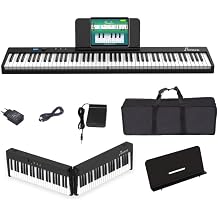 Faltbares Digitalpiano 88 Tasten Halbgewichtete Tastatur in Originalgr e Bluetooth-MIDI Tragbares E-Piano mit Sustain-Pedal Notenst nder und Tragetasche f r Anf nger und Erwachsene pinao