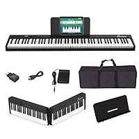 OYAYO Faltbares Klavier mit 88 Tasten Piano Full Size Semi Weighted, Faltbares Klaviertastatur mit MIDI Bluetooth, Klaviertasche, Folding Piano Keyboard für Anfänger Geschenk pinao