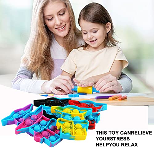 Leencum 12Pcs Mini Simple Fidget Toy Stress Relief Hand Toys Keychain Toy Bubble Wrap Pop Anxiety Stress Reliever Office Desk Toy For Kids Adults (Yd) #TOP5