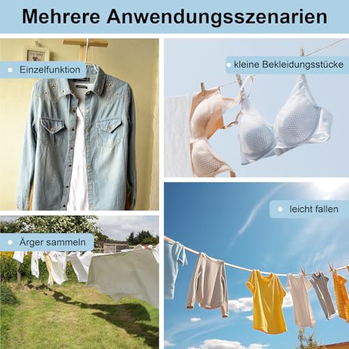 hurifeng 32 Clips Wäscheständer – Faltbarer Kleiderbügel mit vielen Clips, ideal zum Trocknen von Socken, Unterwäsche und kleinen Kleidungsstücken