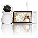 ZOOBLY ベビーモニター ベビーカメラ 見守りカメラ アプリ&wifi不要 設定不要 専用モニター付 720P HD画質 双方向会話 子守歌 温度センサー 上下左右首振り カメラ 分割画面機能 ４台まで接続可能 暗視