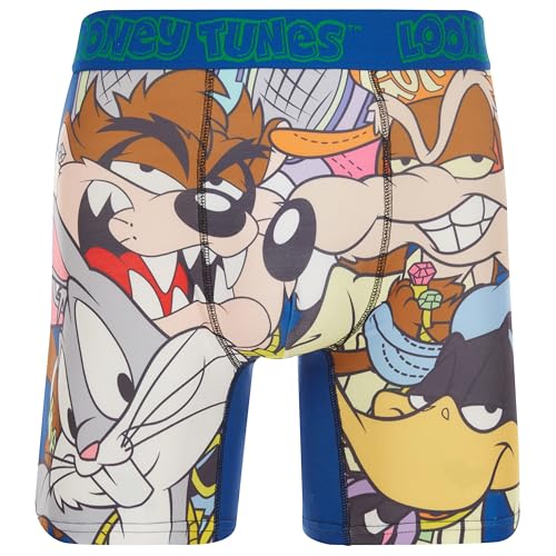 Mens Boxer Briefs - Looney Tunes Tom & Jerry Tweety Taz Daffy Duck Underwear Boxers for Men with Contour Pouch