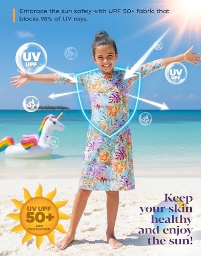 Image of Shira Modest Girls Swim Dress | 3 /4 Sleeve Swimdress, Full Coverage Bathing Suit | Tznius UPF 50+ Quick-Dry