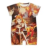 ロンパース 鬼滅の刃 煉獄杏寿郎 無限列車 ベビー服 半袖カバーオール 男の子 女の子 新生児服 0~24ヶ月 赤ちゃん服 出産祝い プレゼント かわいい