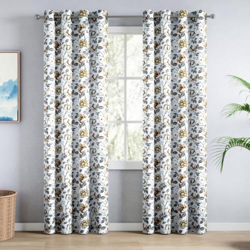 Image of haus & kinder Digital Printed Cotton Door Curtain 7 Feet Long Pack of 2 Door Curtains, 7 Feet Curtain for Door (Earthy Bloom, Multicolor 130x213 CM)