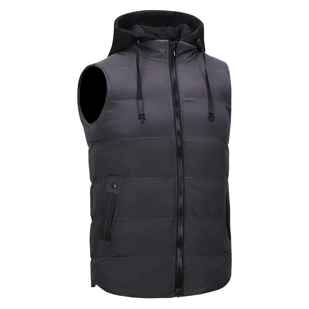 YOUTHUP Hombre Chalecos Exteriores con Capucha En Invierno Abrigo sin Mangas para Hombre