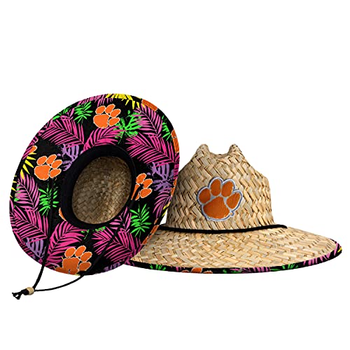 Image of FOCO Men's NCAA College Team Logo Floral Straw Sun Hat